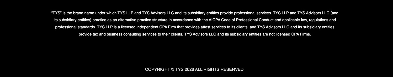 TYS alternative practice structure disclosure and copyright